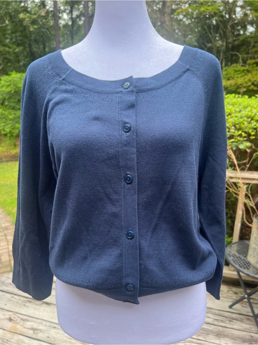 Tommy Bahama Navy Teal Blue Button-Front Women's Cardigan
